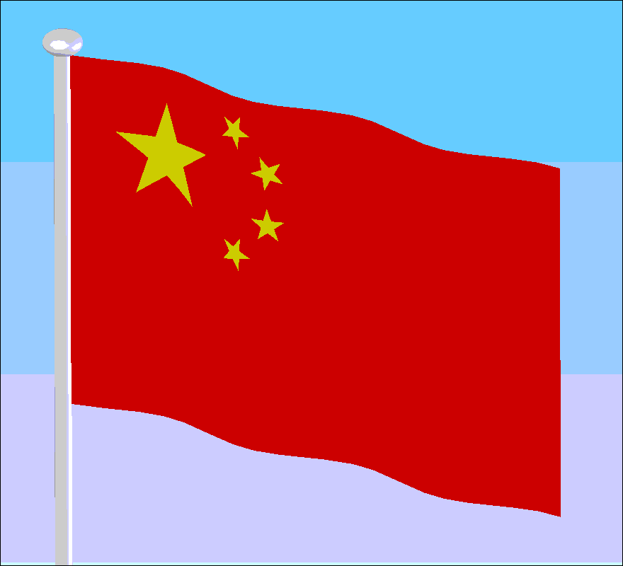 hongxing machinery hangs up Chinese flag